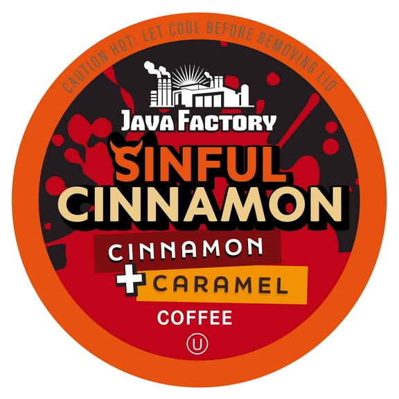 Java Factory Flavored Coffee Pods, Compatible with Keurig Brewers, Sinful Cinnamon 40-Pack