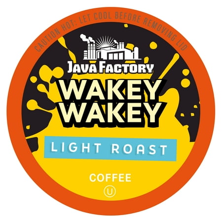 Java Factory Flavored Coffee Pods, Compatible with Keurig Brewers, Wakey Wakey Light Roast 40-Pack