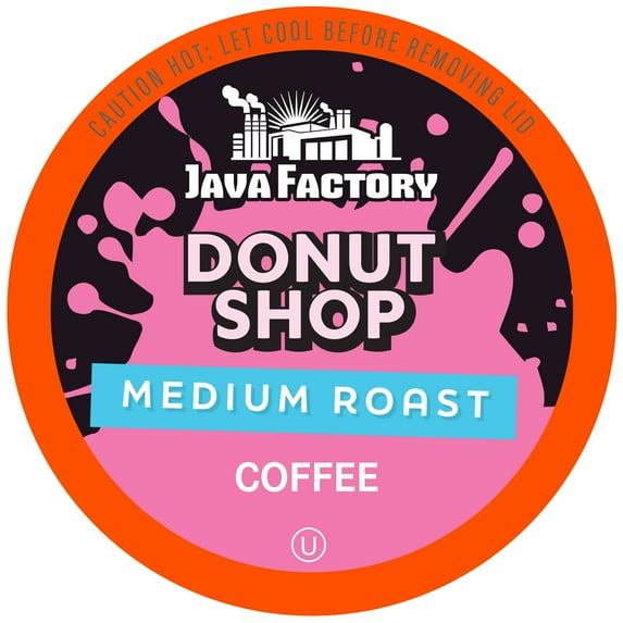 Java Factory Medium Roast Donut Shop Coffee Pods for Single-Serve Coffee Brewers, 80-Pack