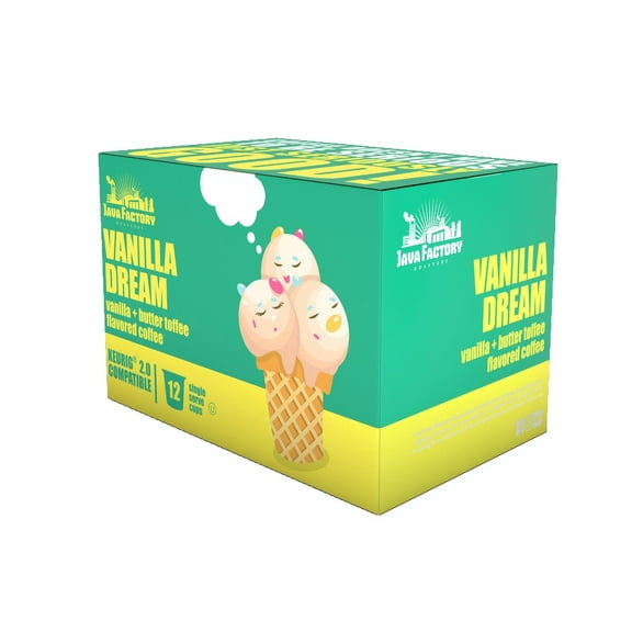 Java Factory Vanilla Dream Flavored Single Serve Coffee (for Keurig K-Cup brewers) - 12 Count