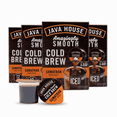 thumbnail image 1 of Java House Single-Serve Cold Brew Coffee Pods – Premium 100% Arabica Liquid Concentrate – Smooth & Bold Sumatran Roast – 48 Pods – Ready Hot or Iced, Travel-Friendly, TSA Approved, 1 of 5