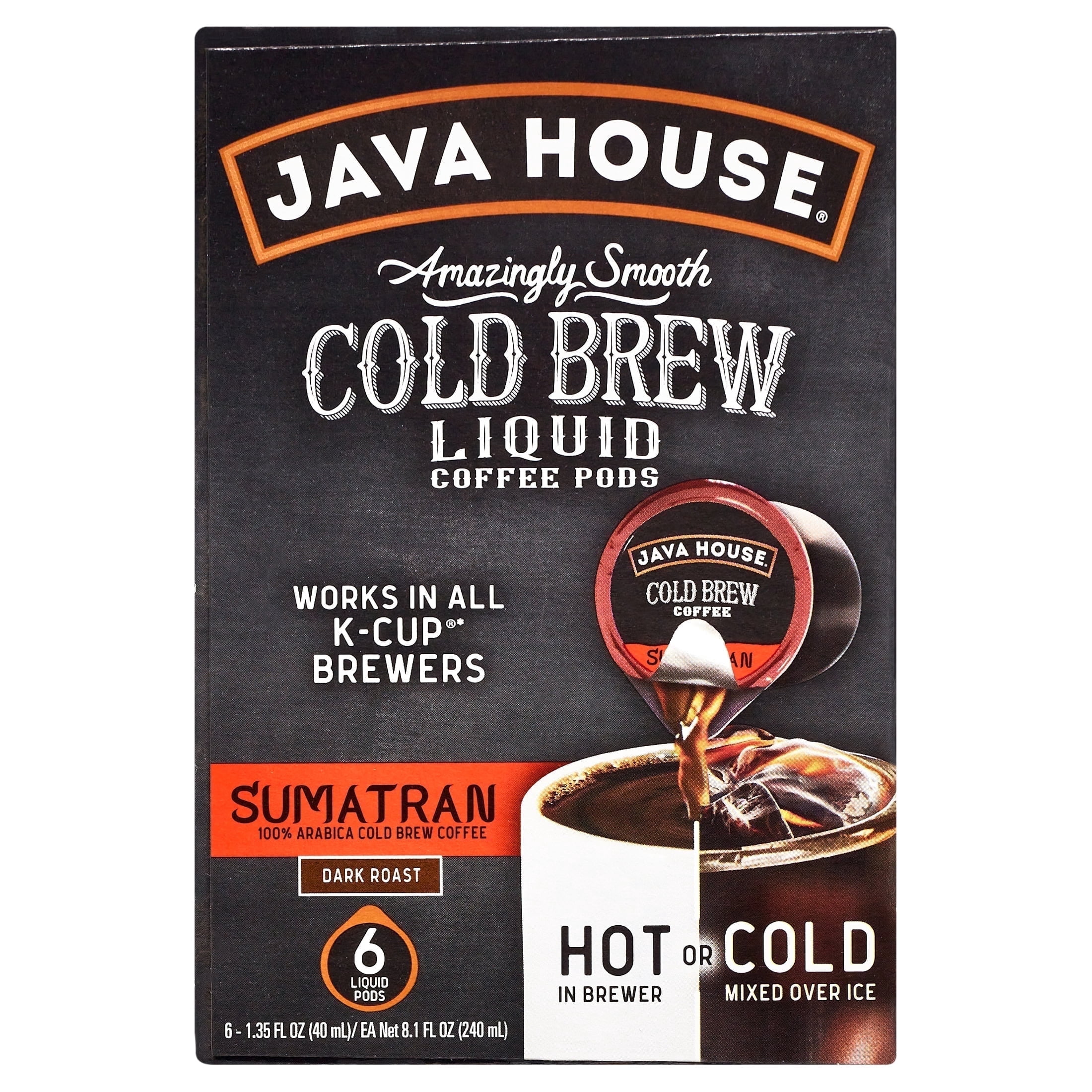 Java House Single-Serve Cold Brew Coffee Pods 6 Count Sumatran Arabica ...