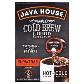 Java House Sumatran Dark Roast Authentic Cold Brew Coffee Liquid Pods, 6 pods