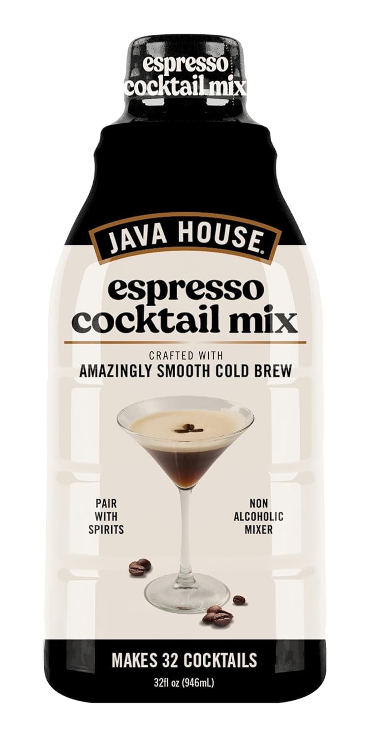 Java House Cold Brew Espresso Cocktail Mix Premium 100% Arabica Cold Brew Concentrate Smooth Coffee With French Vanilla Notes 32oz Bottle (Makes 32 Cocktails)