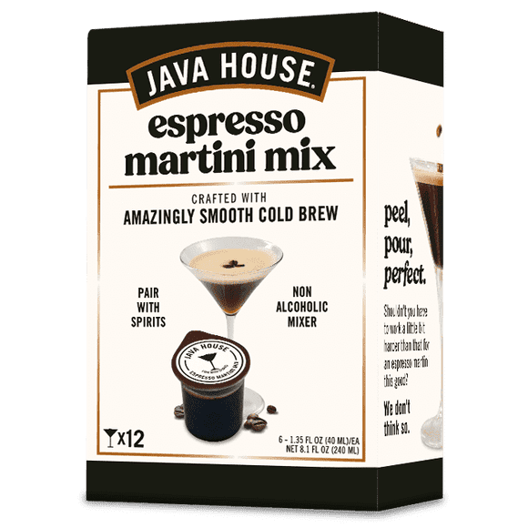 Java House Cold Brew Espresso Martini Peel and Pour Pods  Premium 100% Arabica Cold Brew Concentrate  Smooth Coffee With French Vanilla Notes  6 pack (Makes 12 Cocktails)