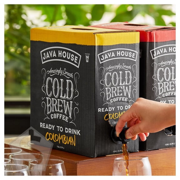 Java House Colombian Cold Brew Coffee 1 Gallon Bag in Box - 2/Case