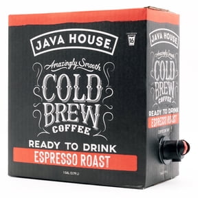 Java House Cold Brew Coffee on Tap Premium 100% Arabica Dark Roast 1 Gallon Box (16 Servings) Ready to Drink, No Brewing Required