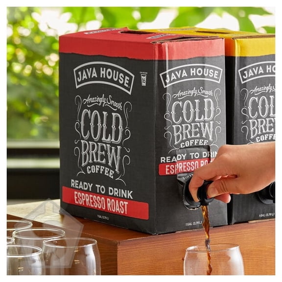 Java House Espresso Roast Cold Brew Coffee 1 Gallon Bag in Box - 2/Case