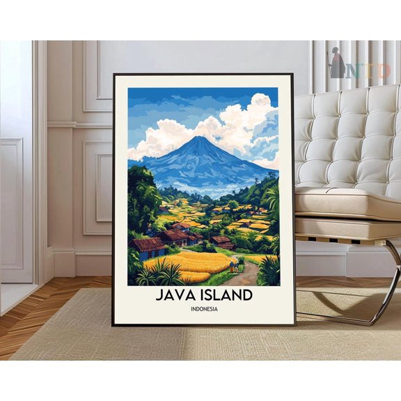 Java Island Indonesia Poster Home Decor Office Wall Art Living Room Decor, Paper Poster Only