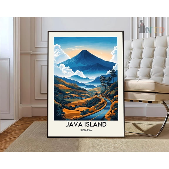 Java Island Poster, Java Islandjava Island Print, Java Island Photo, Java Island Poster Print, Java Island Indonesia Poster Wall Art, Modern Wall Decor, 8x12 UNFRAMED