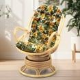 thumbnail image 1 of Java Lounge Swivel Rocking Chair with Floral Cushion Natural Rattan Wicker Handmade, Natural, 1 of 6
