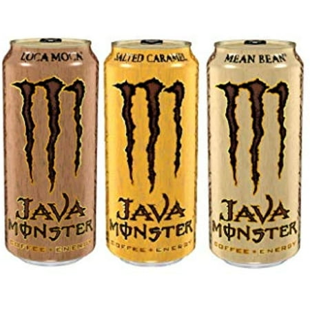 Java Monster, Coffee + Energy Drink, 3 Flavor Variety Pack 15 Ounce (Pack Of 12)