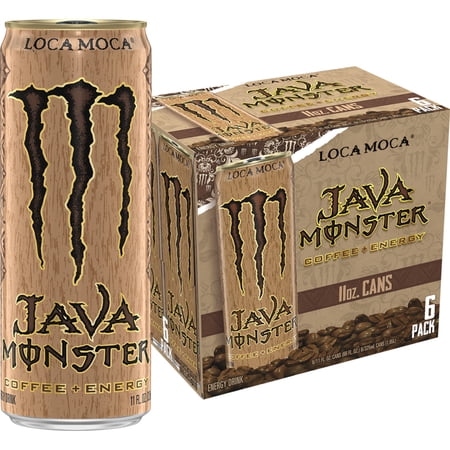 Monster Energy Java, Loca Moca, Energy + Coffee, Energy Drink, 6 Pack - 11 Fl Oz