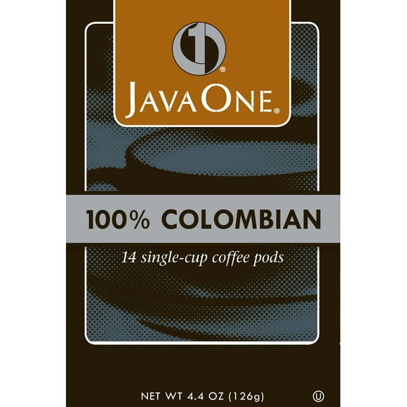 Java One, 100 Percent Colombian 14 Single Cup Coffee Pods, 4.4 Oz, 6 Ct