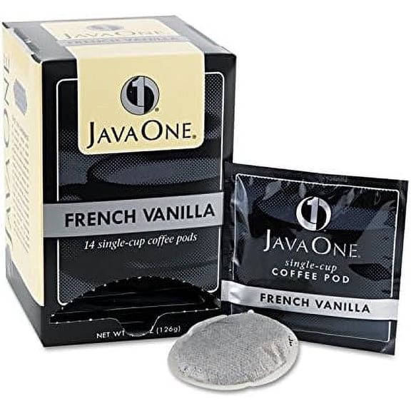 Java One 70400 Coffee Pods, French Vanilla, Single Cup, 14/Box