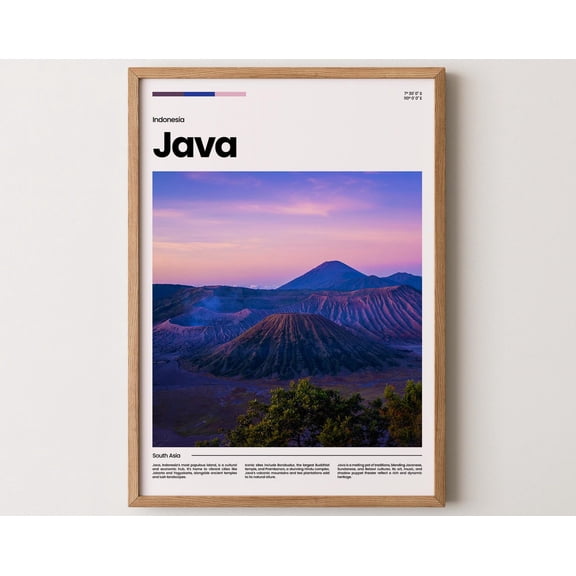 Java Poster, Java Print, Java Photo, Java Art, Indonesia Poster, Indonesia Print, Travel Poster Gift, 16x24 UNFRAMED