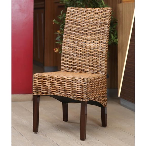 Java Rattan Dining Chair, Salak Brown - Set of 2