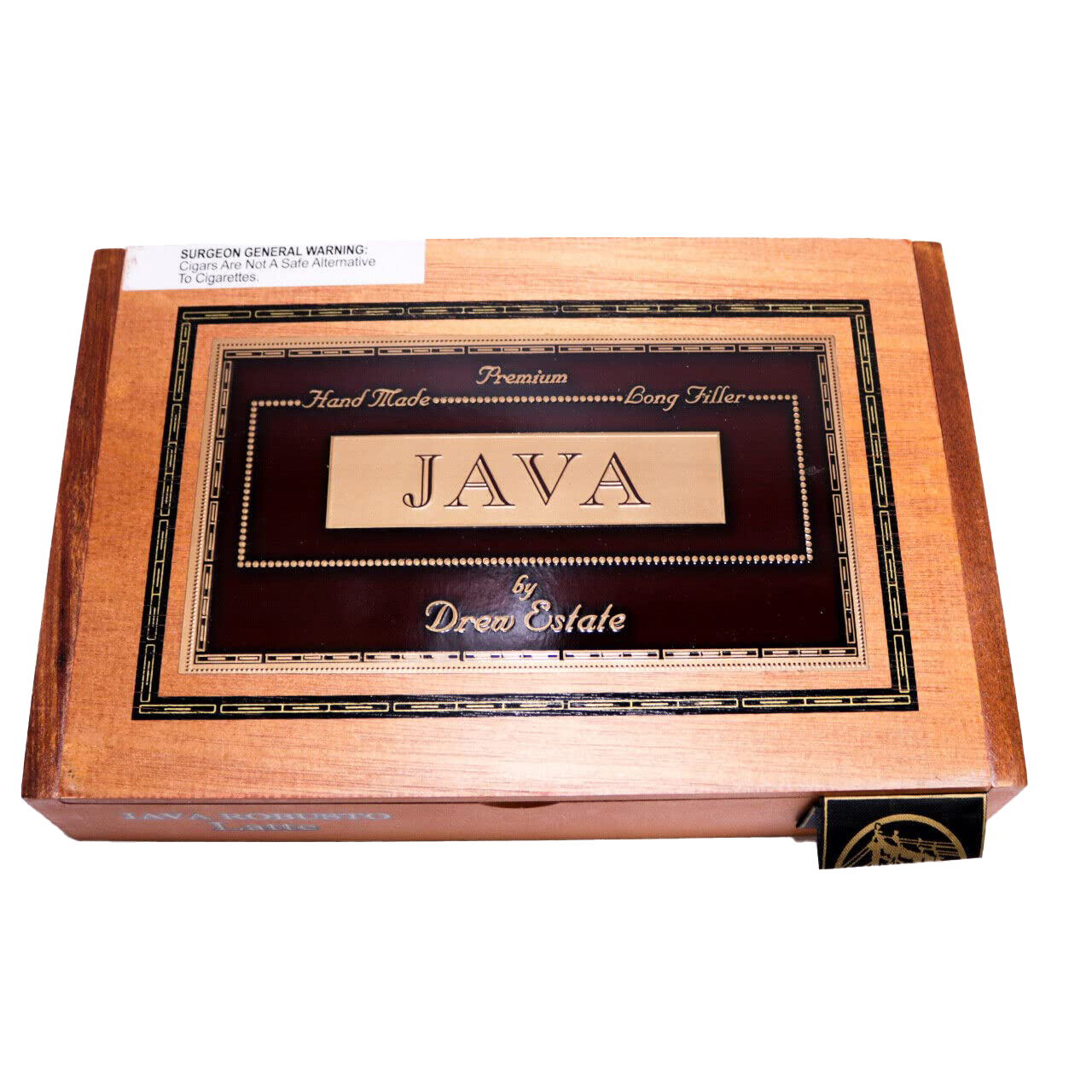 Java Robusto Latte Empty Wood Cigar Box 10" x 6.5" x 2"