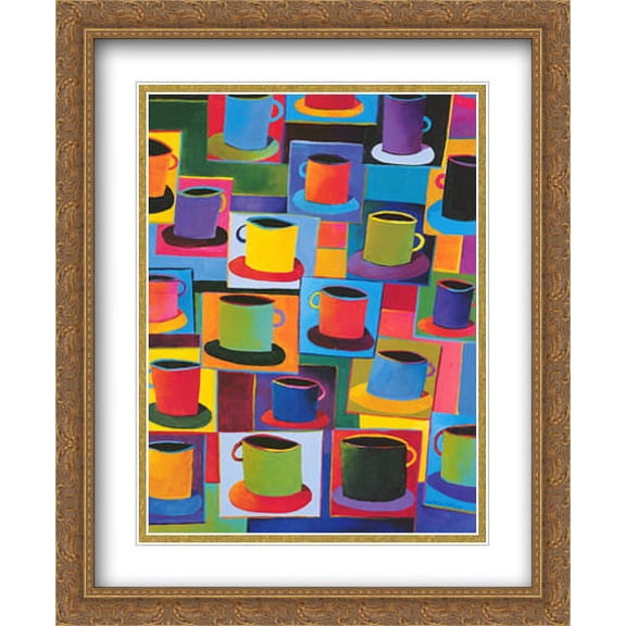 Java Time 2x Matted 26x32 Large Gold Ornate Framed Art Print by Kathryn Fortson