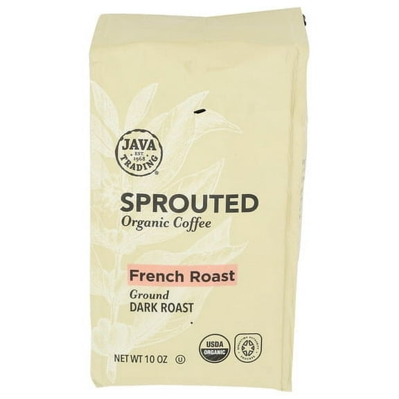 Java Trading French Roast Organic Sprouted Ground Coffee (6 Pack) 10 oz