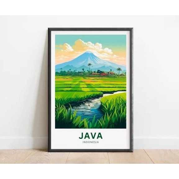 Java Travel Print Java Poster Indonesia Wall Art Home Decor Office Wall Art Living Room Decor, Paper Poster Only