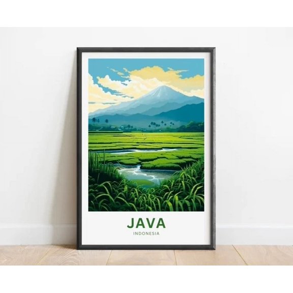 Java Travel Print Java Poster Indonesia Wall Art Home Decor Office Wall Art Living Room Decor, Paper Poster Only