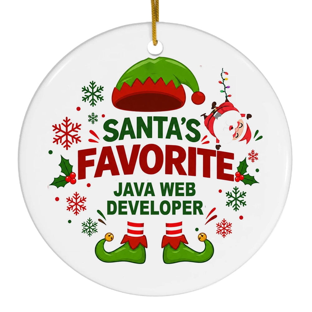 Java Web Developer Christmas Ornament, Santa's Favorite Job ...