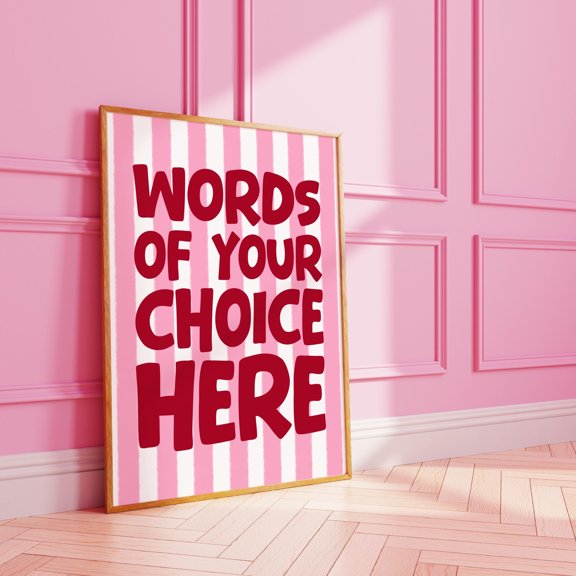 JavaC Custom striped word art | personalised gift wall print funky