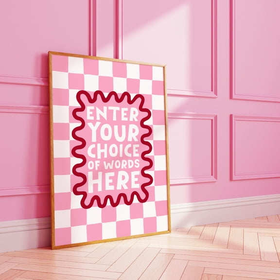 JavaC Custom wavy funky word art | personalised gift wall print