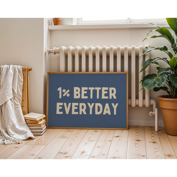 JavaC Office Poster, 1% Better Everyday Poster, Inspirational Quote Wall Art, Workplace for Coworker, Corporate Horizontal