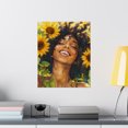 thumbnail image 1 of JavaC Sunflower Woman Art Print: Bohemian Nature Wall Decor, 1 of 3