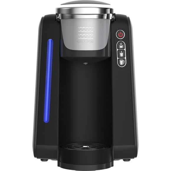 JavaPod K Cup Coffee Maker and Single Serve Brewer, Reusable Pod Capsule with Integrated Mesh Strainer, Refillable or In-Line Water for Home Kitchen or Commercial Use, Black
