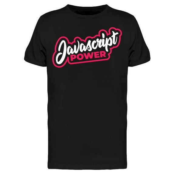 Javascript Power Sticker Print T-Shirt Men -Image by Shutterstock, Male XX-Large