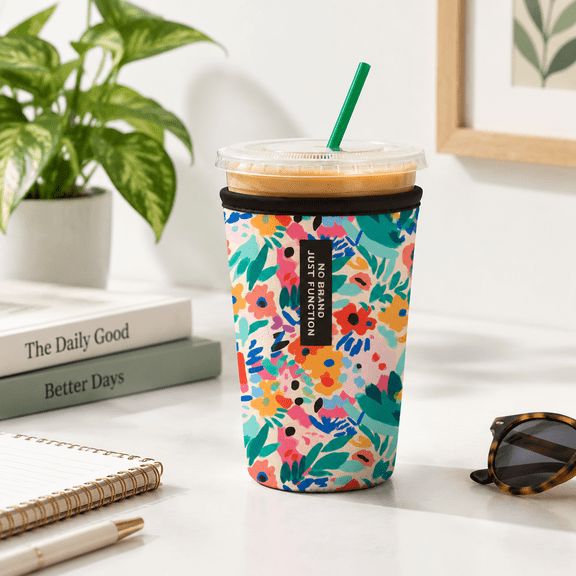 Javasok Iced Coffee & Cold Sodaulated Neoprene Cup Sleeve (abstract Fl Medium: 22-28oz)