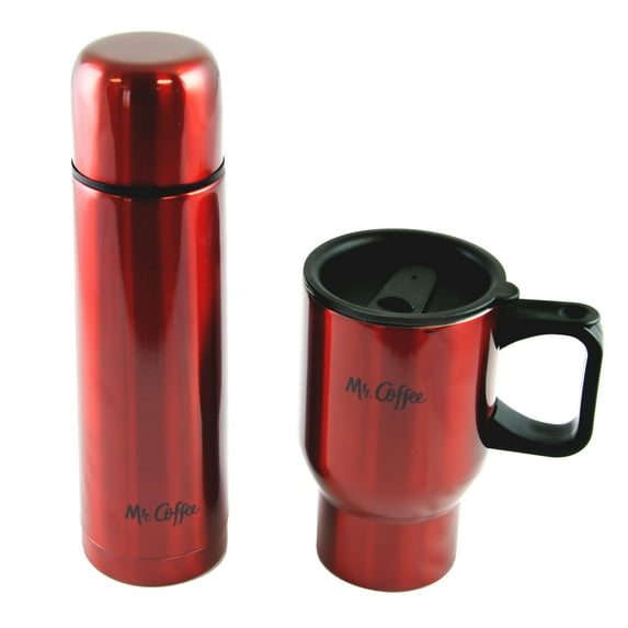Javelin 2 Pc Stainless Steel 15 fl oz Thermal and Travel Mug Gift Set - Double Wall - Red