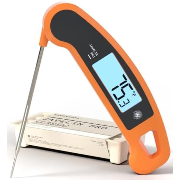 Javelin(R)  Duo - 2-Second Professional Digital  Read Meat  for Grill and Cooking, -Rotating Backlit Display, IP65 Water Resistant, NSF  - Tangerine