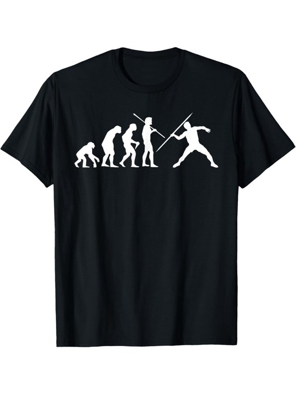 Javelin Throw Evolution T Shirt For Men, Women and Kids men and women can wear, black, white, gifts