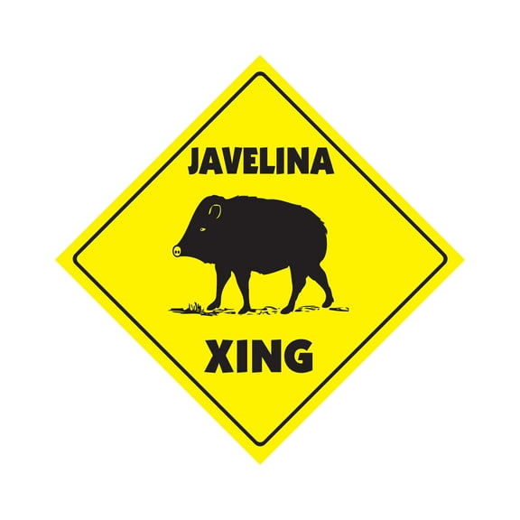 Javelina Crossing Sign Zone Xing | Indoor/Outdoor | 14" Tall peccary skunk pig