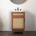 thumbnail image 1 of JONATHAN Y Javer 20 in. W x 18 in. D x 33 in. H, Rattan 2-Shelf, Bath Vanity Cabinet ONLY, Walnut, VAN1008B, 1 of 7