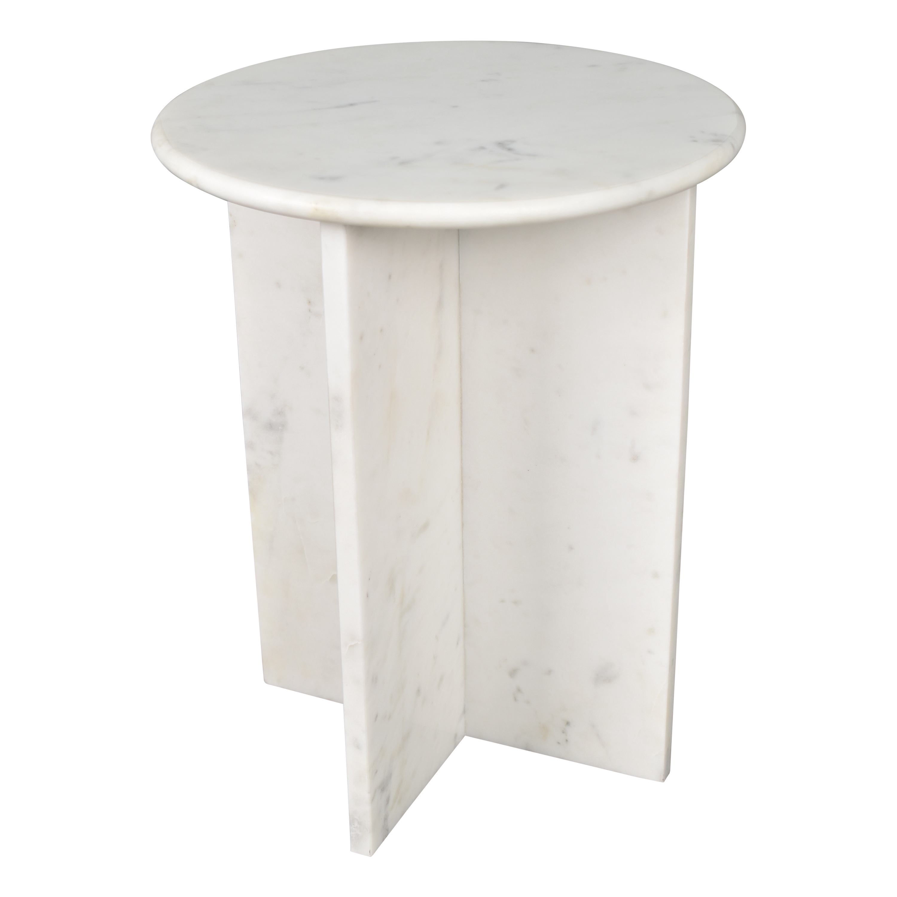 Javier 14" Contemporary Natural Marble Handmade XShaped End Table