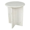 thumbnail image 1 of Javier 17.75" Contemporary Natural Marble Handmade X-Shaped End Table, White, 1 of 8