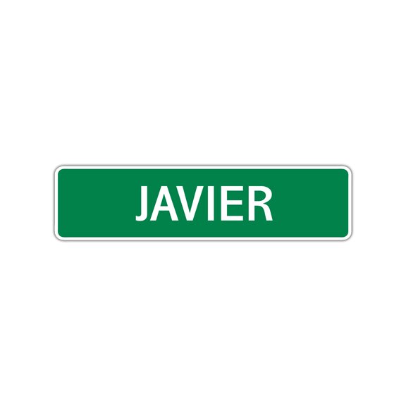 Javier Boys Children Name Letter Printed Label Wall Plaque Decoration Indoor Outdoor Aluminum Metal Sign 4"x13.5"