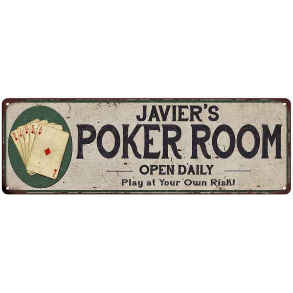 Javier's Poker Room Gift 6x18 Metal Sign Game Decor 206180048238