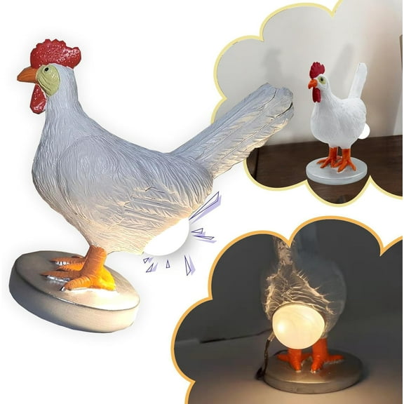 Javieruis Upgraded Chicken lamp, Funny Chicken Egg Lamp, Lifelike LED Egg Night Light with Longer USB Cable and Switch Buttons, Creative Table Lamp for Easter, Birthdays, Thanksgiving(1 PC)