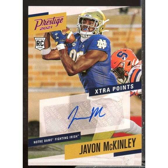 Javon McKinley 2021 Chronicles Draft Picks Prestige Xtra Points Auto Pink #2