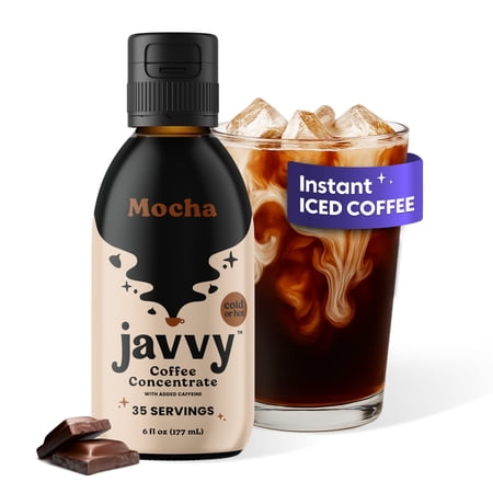 Javvy Coffee Concentrate - Cold Brew Coffee, Perfect for Instant Iced Coffee, Cold Brewed Coffee and Hot Coffee, 35 Servings - Mocha