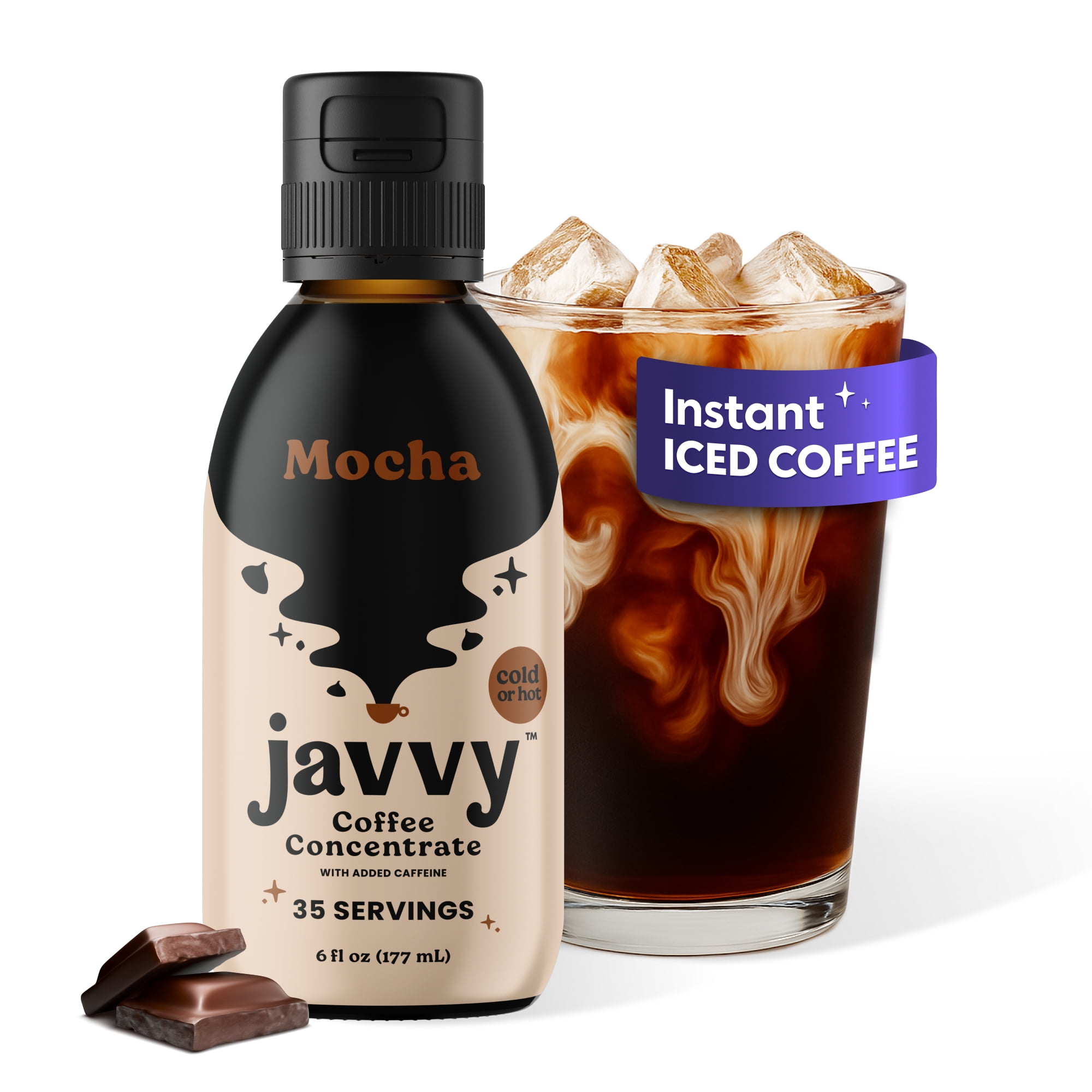 Javvy Coffee Concentrate - Cold Brew Coffee, Perfect for Instant Iced Coffee, Cold Brewed Coffee and Hot Coffee, 35 Servings - Mocha