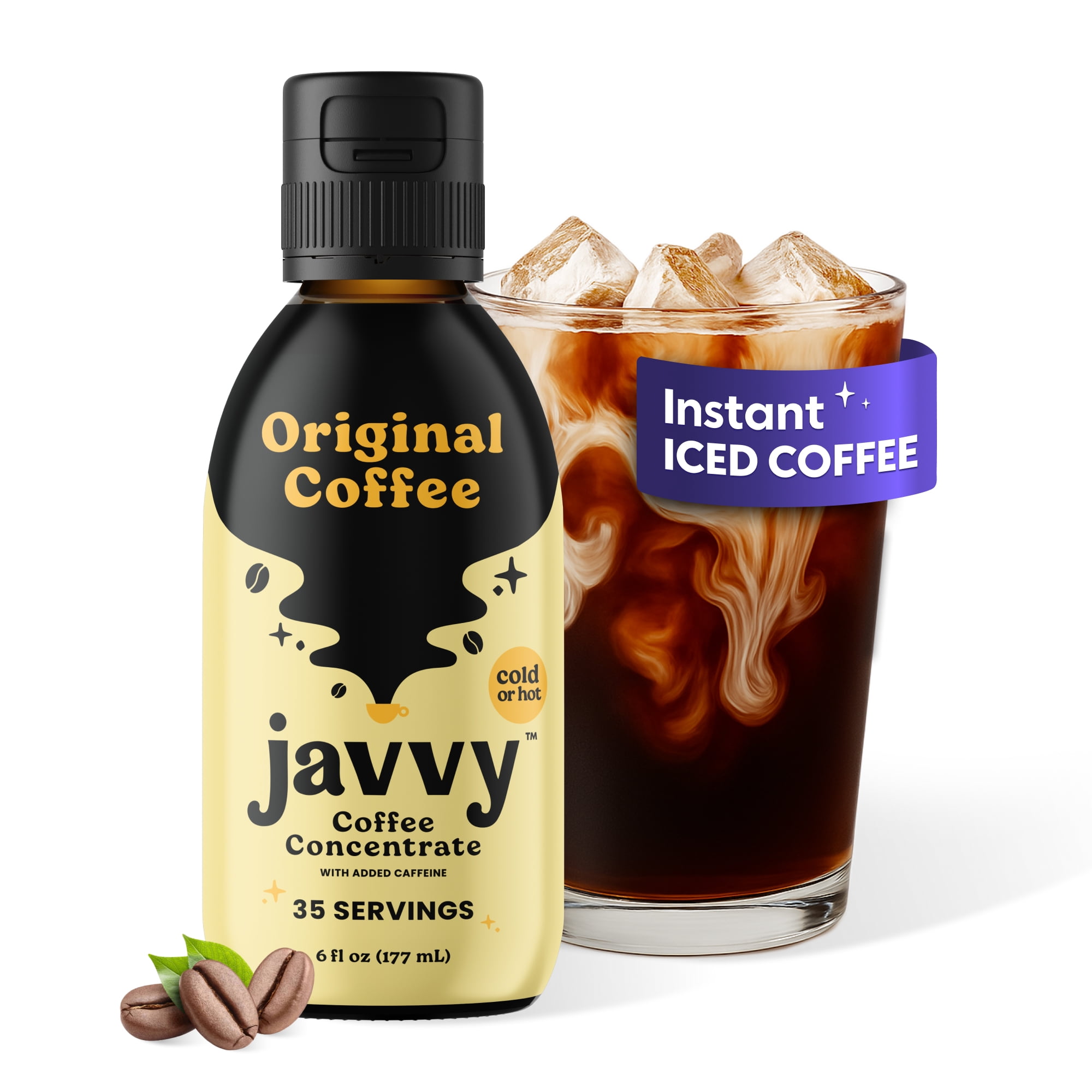 Javvy Coffee Concentrate - Cold Brew Coffee, Perfect for Instant Iced Coffee, Cold Brewed Coffee and Hot Coffee, 35 Servings - Original