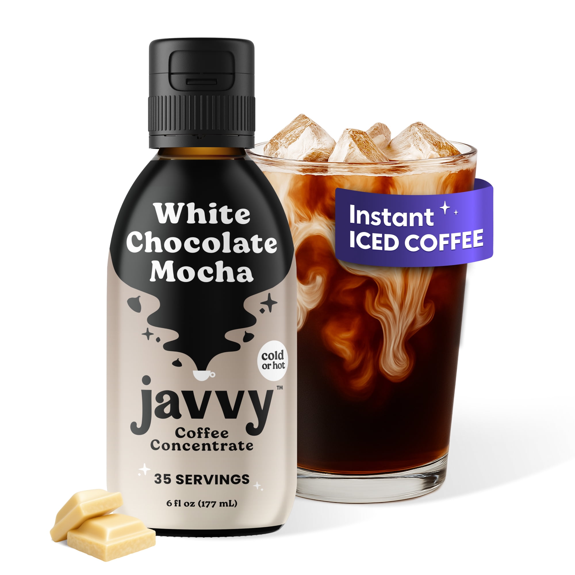 Javvy Coffee Concentrate - Cold Brew Coffee, Perfect for Instant Iced Coffee, Cold Brewed Coffee and Hot Coffee, 35 Servings - White Chocolate Mocha