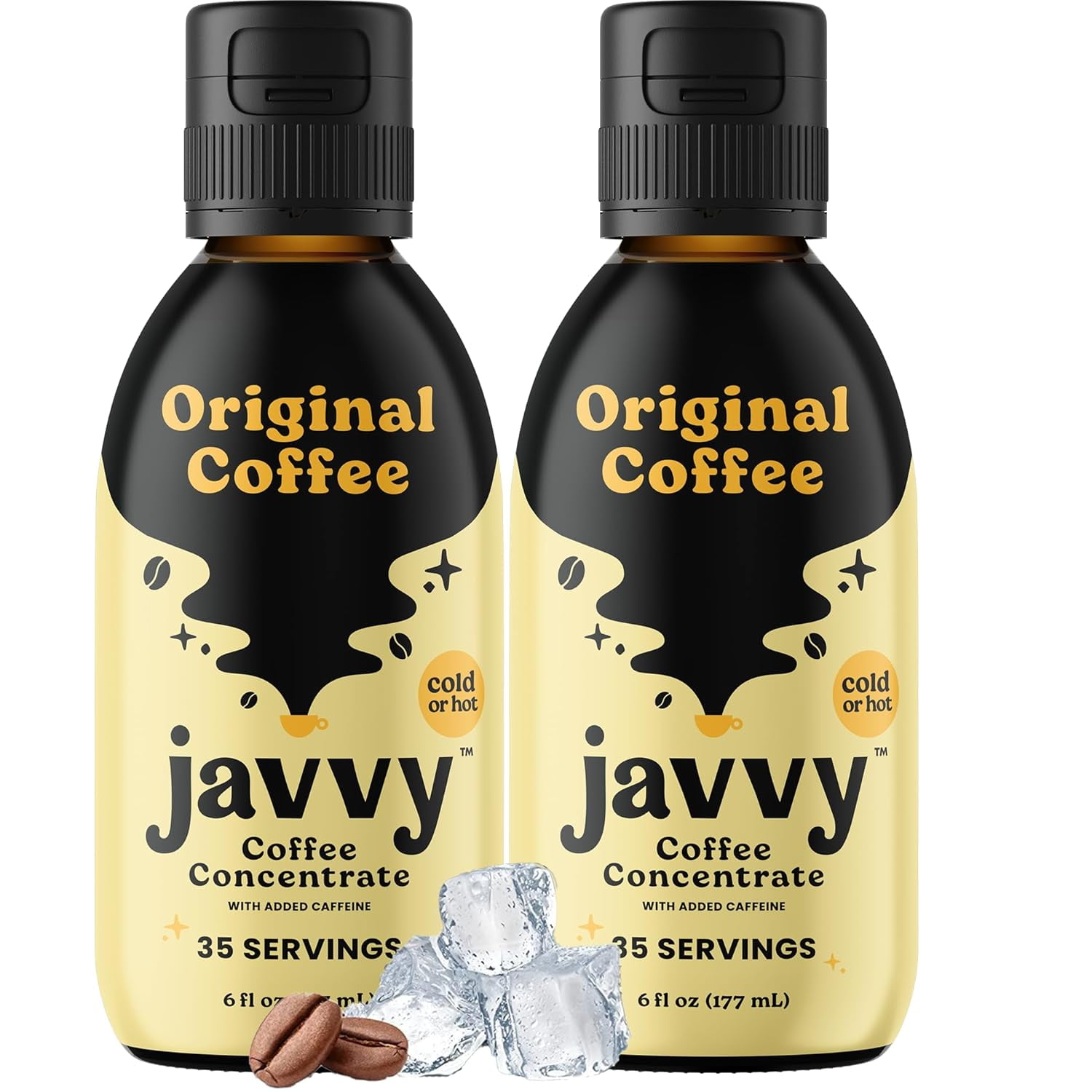 Javvy Cold Brew Iced Coffee Concentrate, 2 Pack, Arabica Coffee Beverages, 35X Liquid Coffee Concentrate, Instant Coffee Alternative, Concentrated Ice Coffee Drinks & Cold-Brew, Coffee Gifts